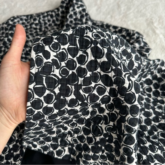 Lafayette 148 Cotton Silk Black White Geometric Circles Blazer XL (16) - Picture 9 of 14